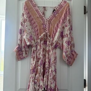 Aakaa Pink and Purple Floral Dress
